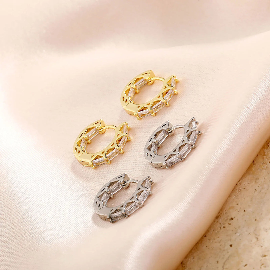 Iced Baguette Link Earrings