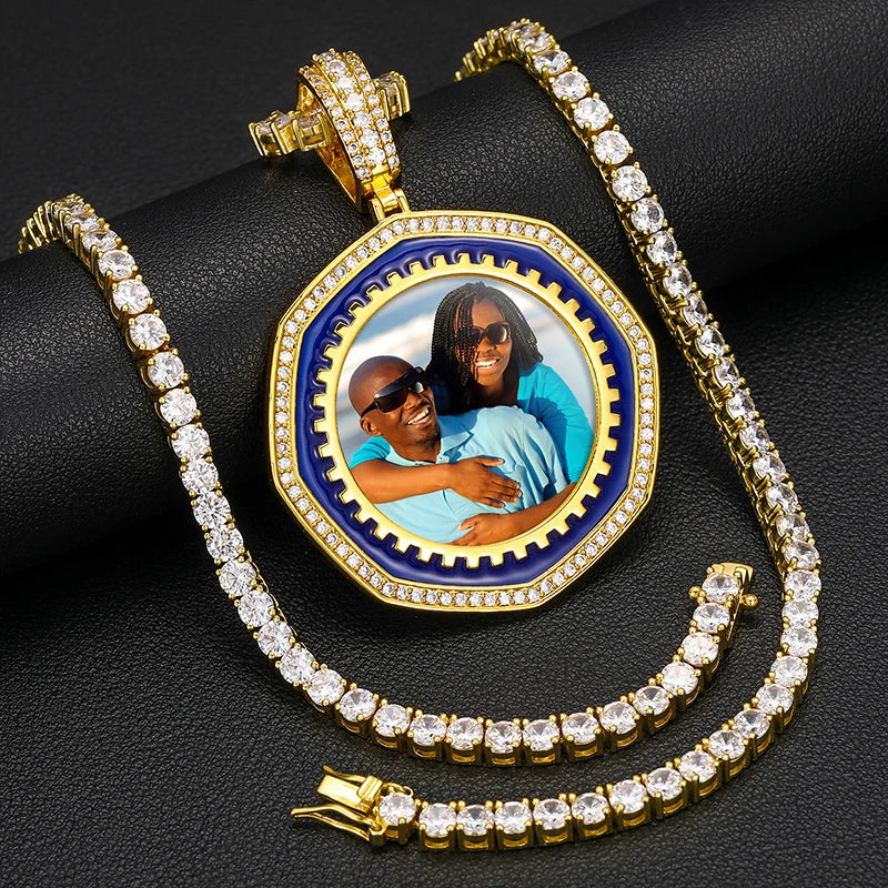 Octagon Custom Photo Medallions Pendant