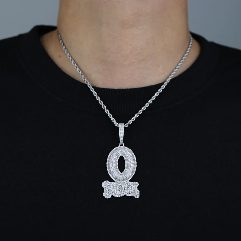 Iced Out Letter O Block Pendant