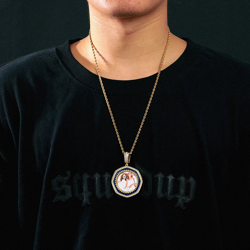 Octagon Custom Photo Medallions Pendant