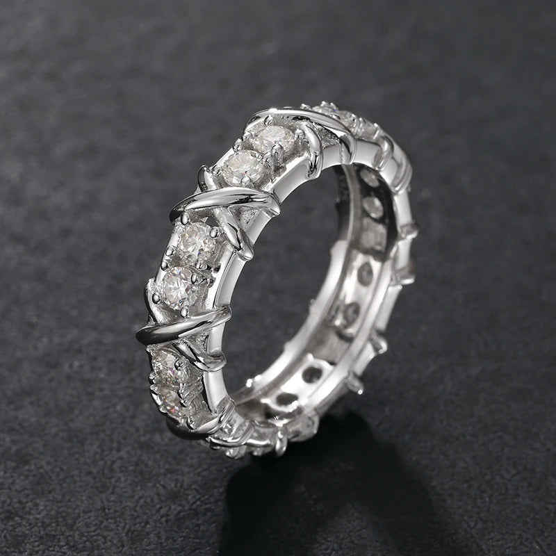 Moissanite Criss-Cut Eternity Band