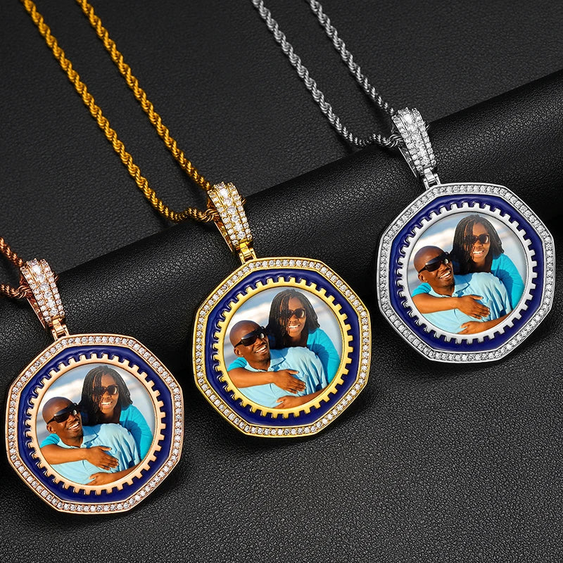 Octagon Custom Photo Medallions Pendant