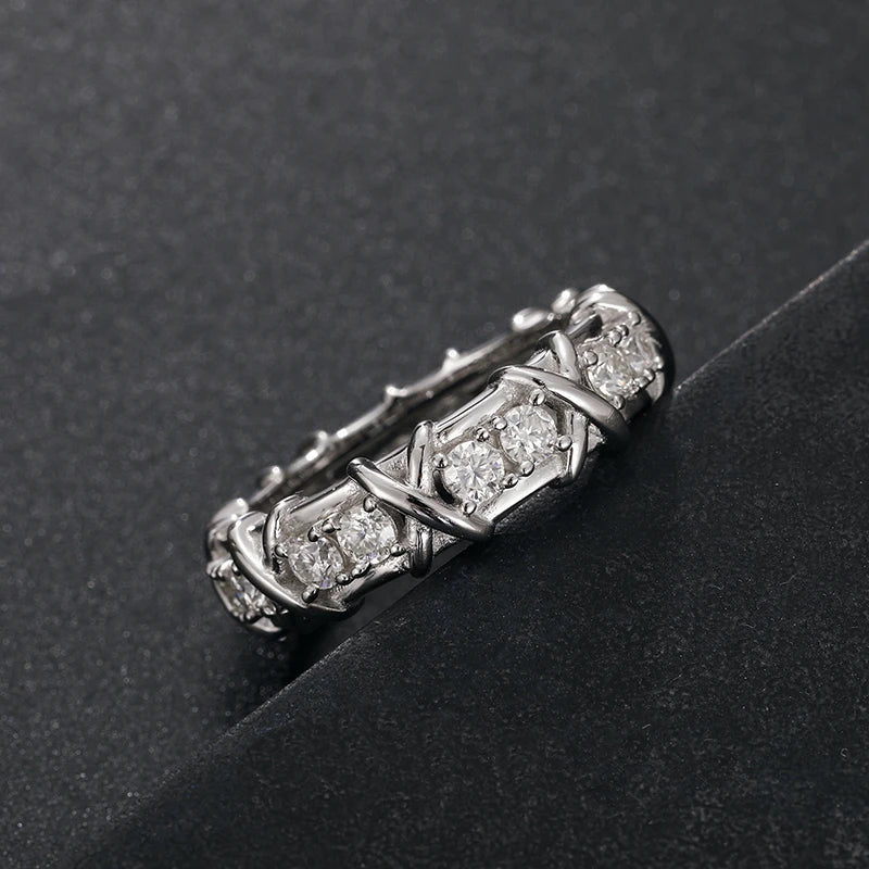 Moissanite Criss-Cut Eternity Band