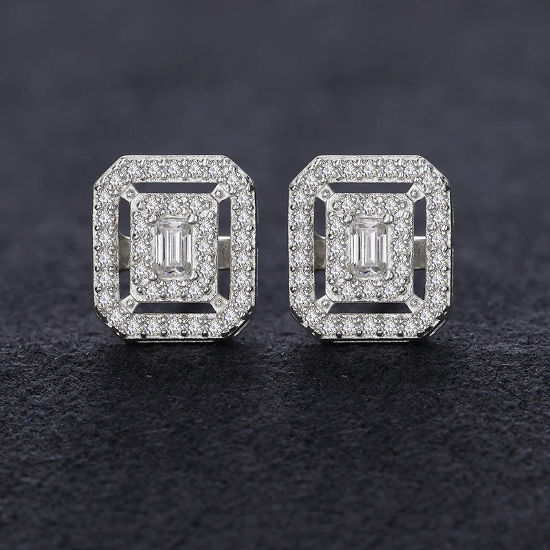 Ascher Cut Moissanite Square Studs