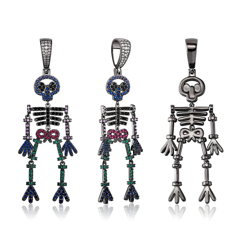 Iced Out Skeleton Skull Pendants