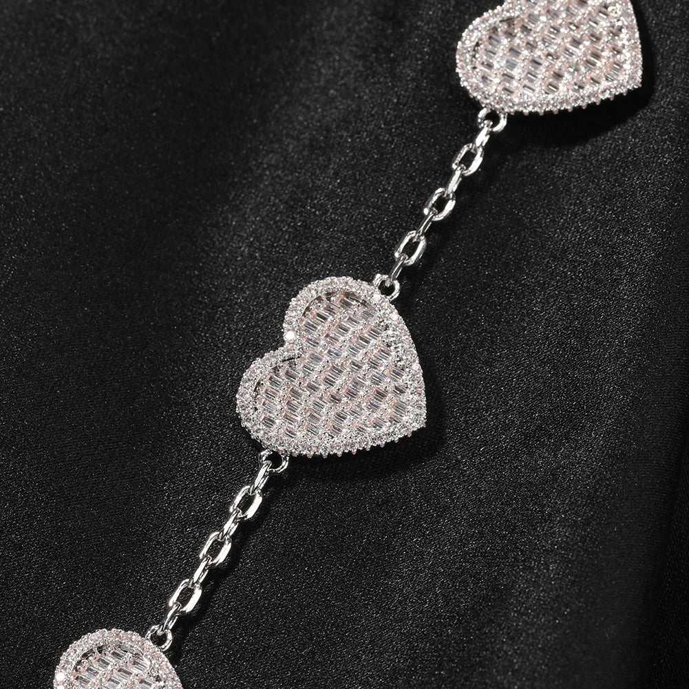 Baguette Hearts Bracelet