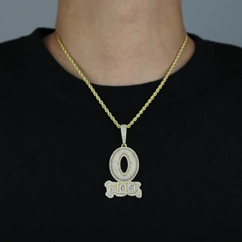 Iced Out Letter O Block Pendant