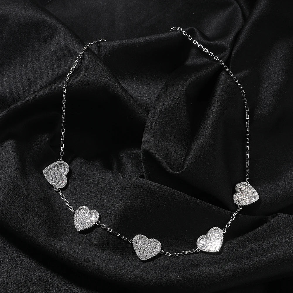 Baguette Hearts Necklace