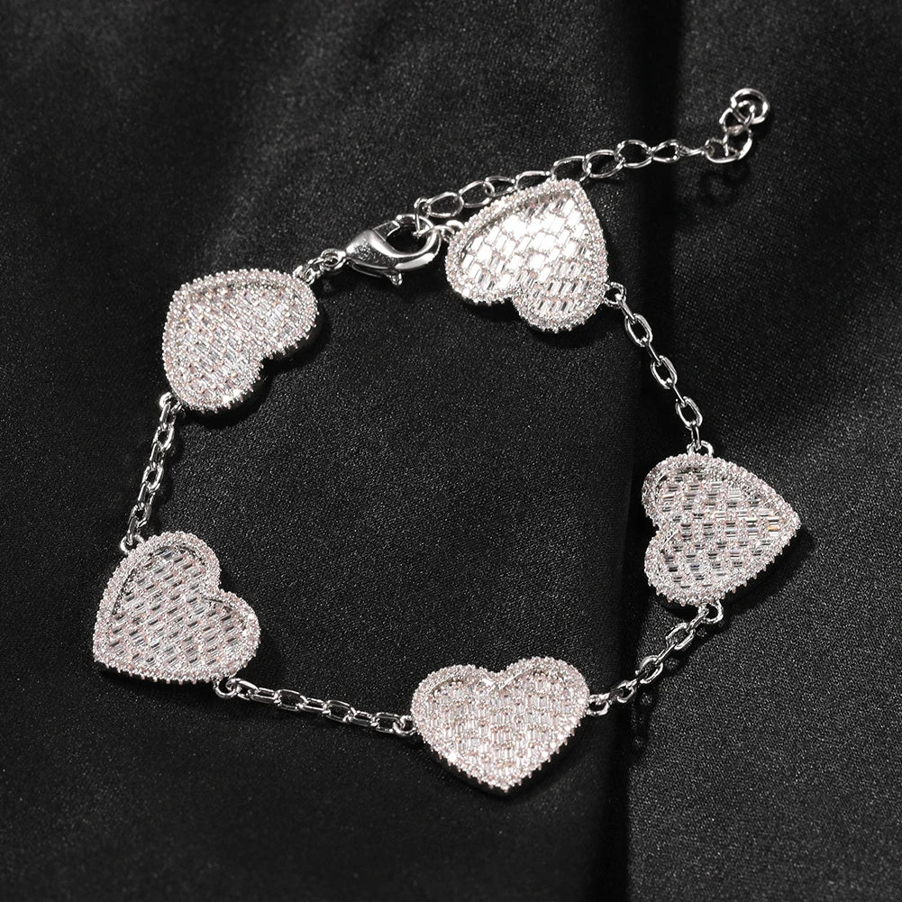 Baguette Hearts Bracelet