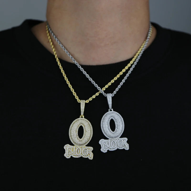 Iced Out Letter O Block Pendant