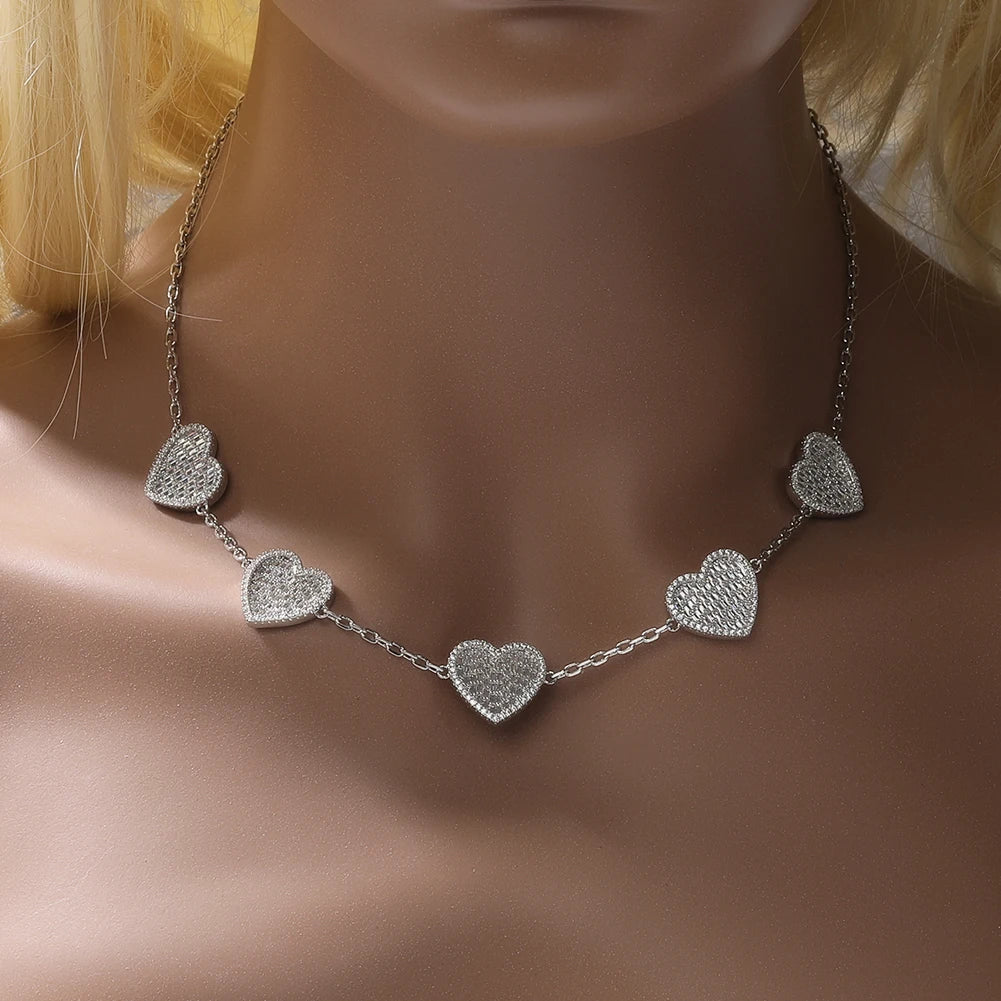 Baguette Hearts Necklace