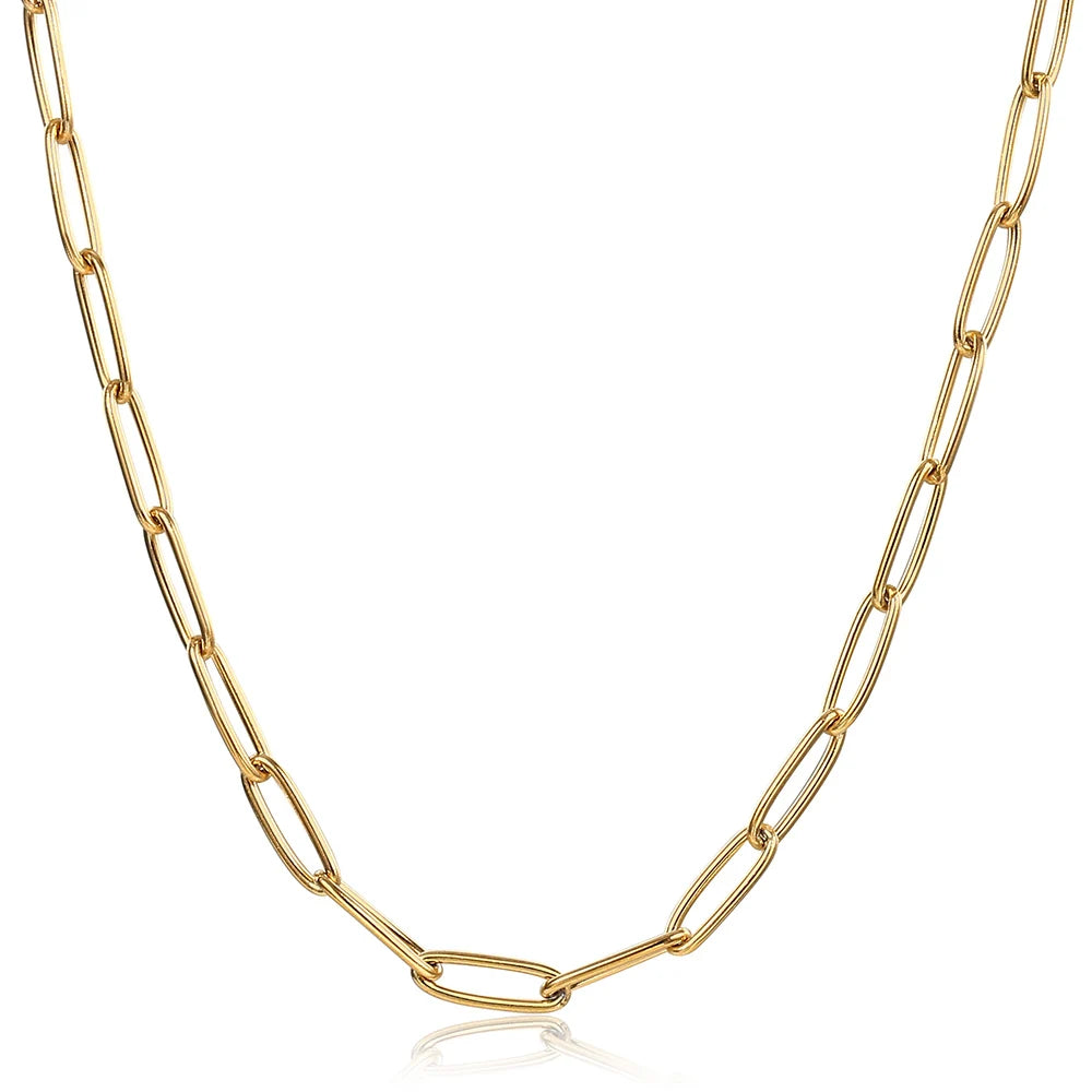 4mm Paperclip Chain - Gold