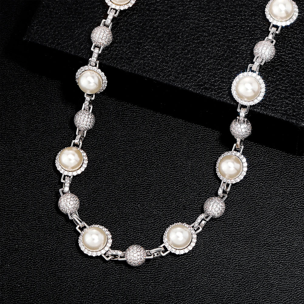 Iced Pearl Beads Necklace