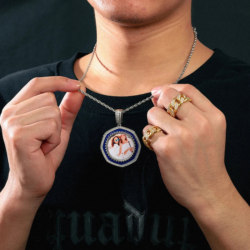 Octagon Custom Photo Medallions Pendant