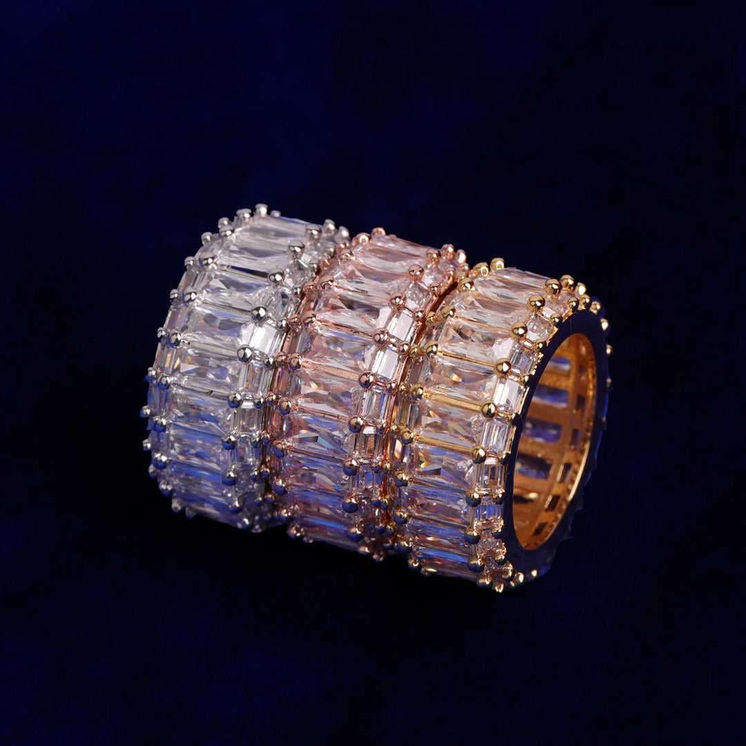 Iced Out Copper Baguette Ring