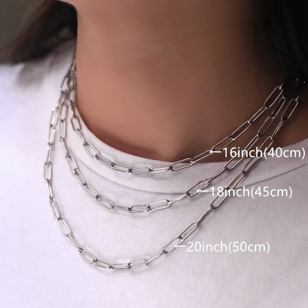 4mm Paperclip Chain - SIlver