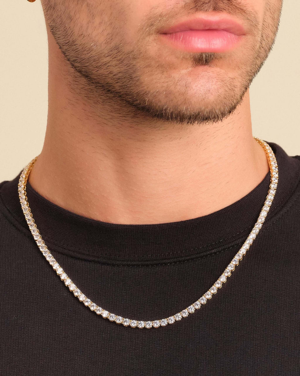 4mm Moissanite Tennis Chain - Gold