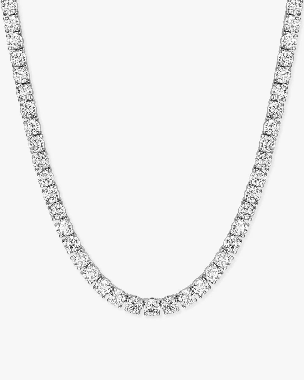 4mm Moissanite Tennis Chain - Silver