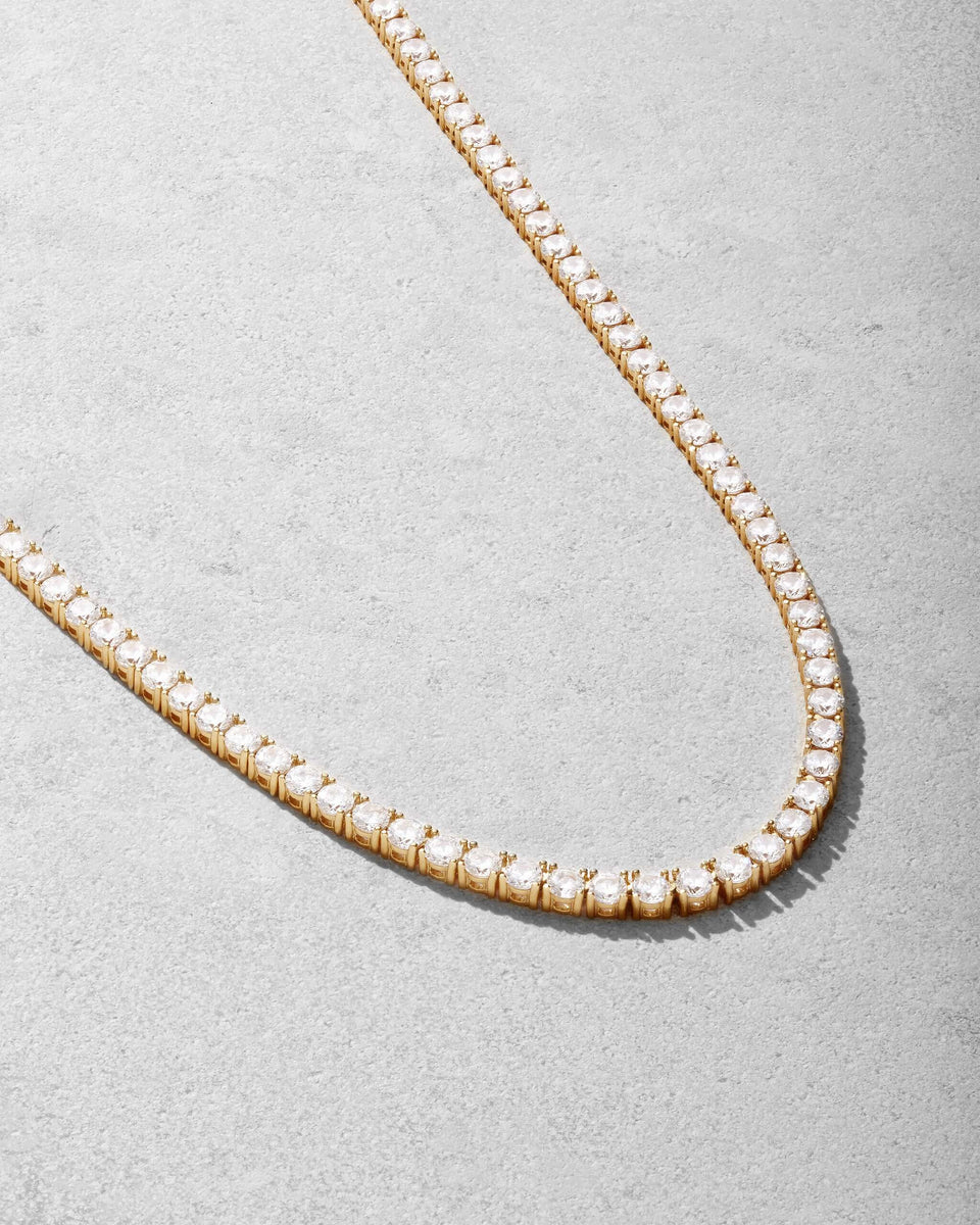 4mm Moissanite Tennis Chain - Gold