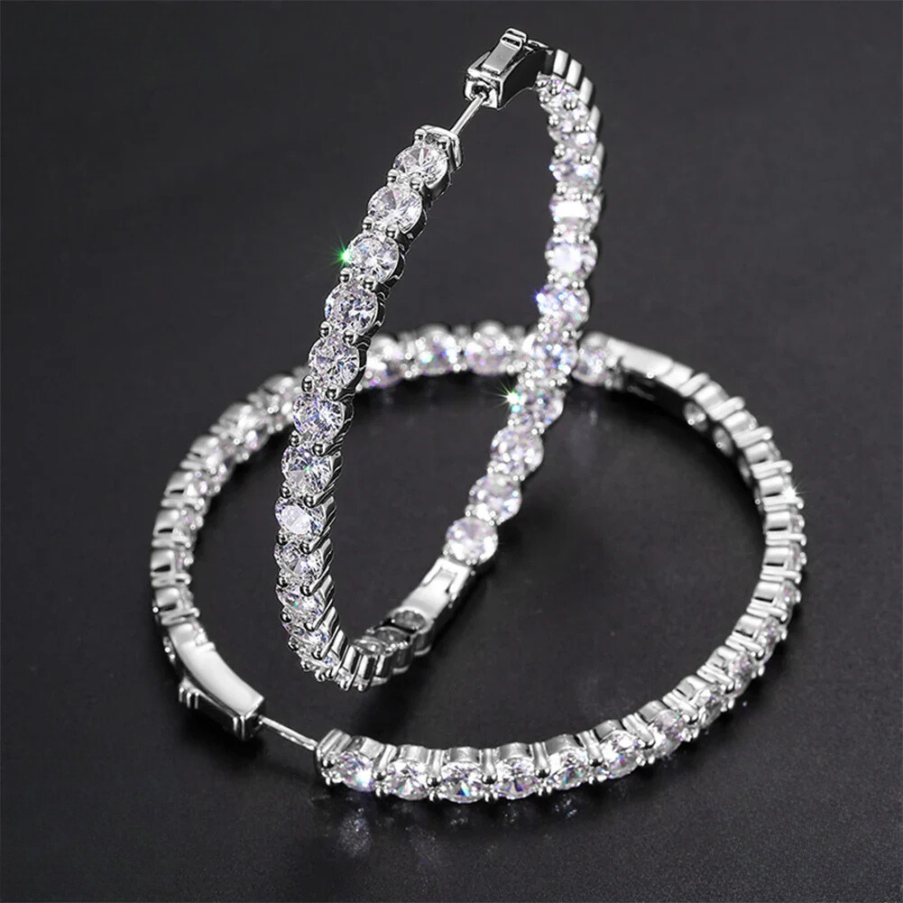 Moissanite Luxe Round Hoop Earrings