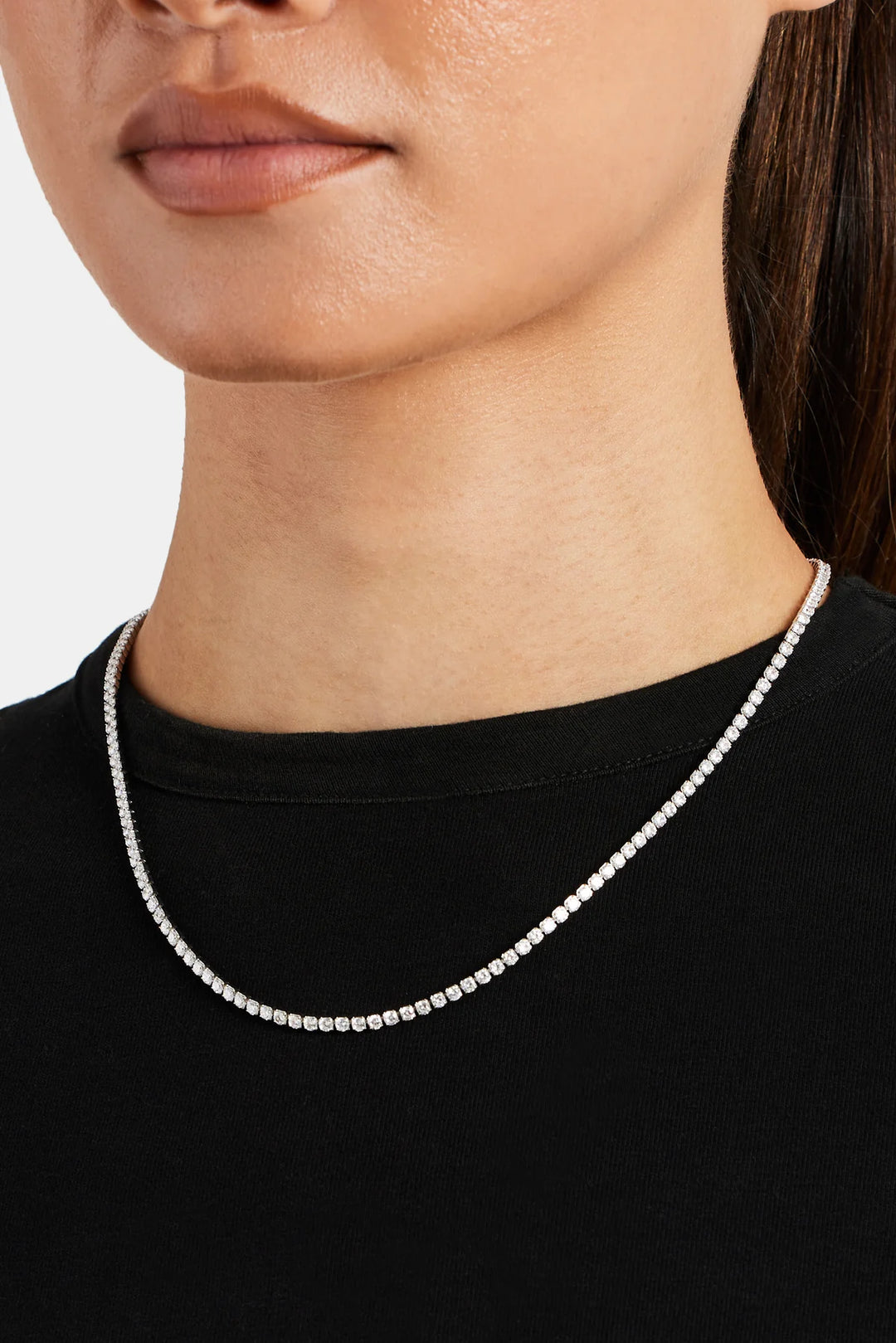 Micro Moissanite Tennis Chain - SIlver