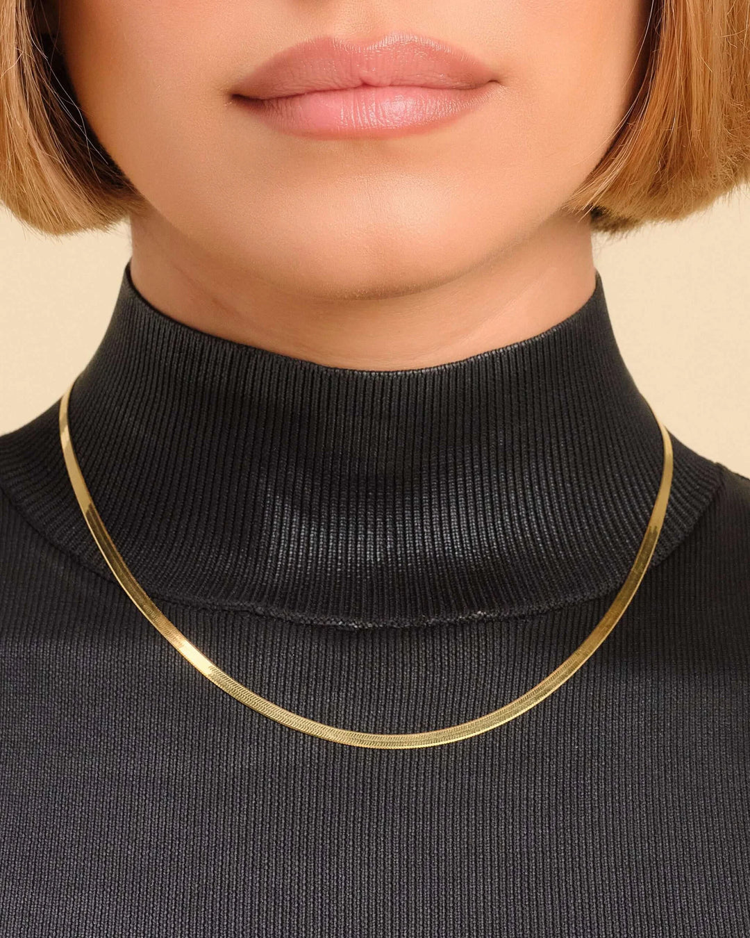 3mm Herringbone Chain - Gold