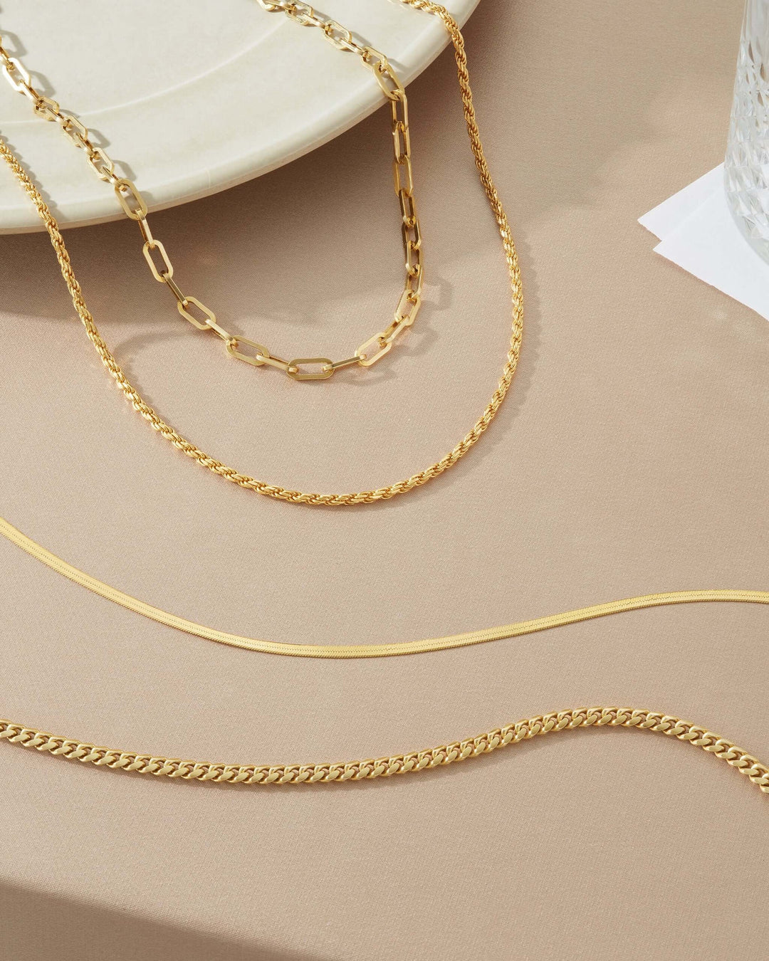 3mm Herringbone Chain - Gold