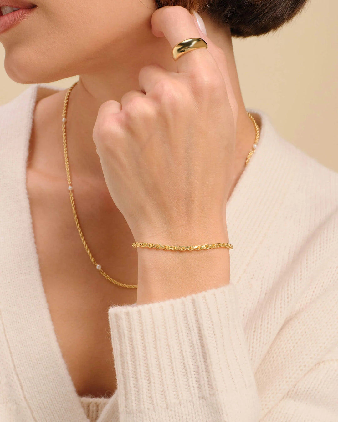 3mm Rope Bracelet - Gold