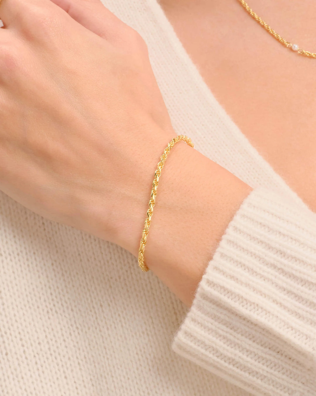 3mm Rope Bracelet - Gold