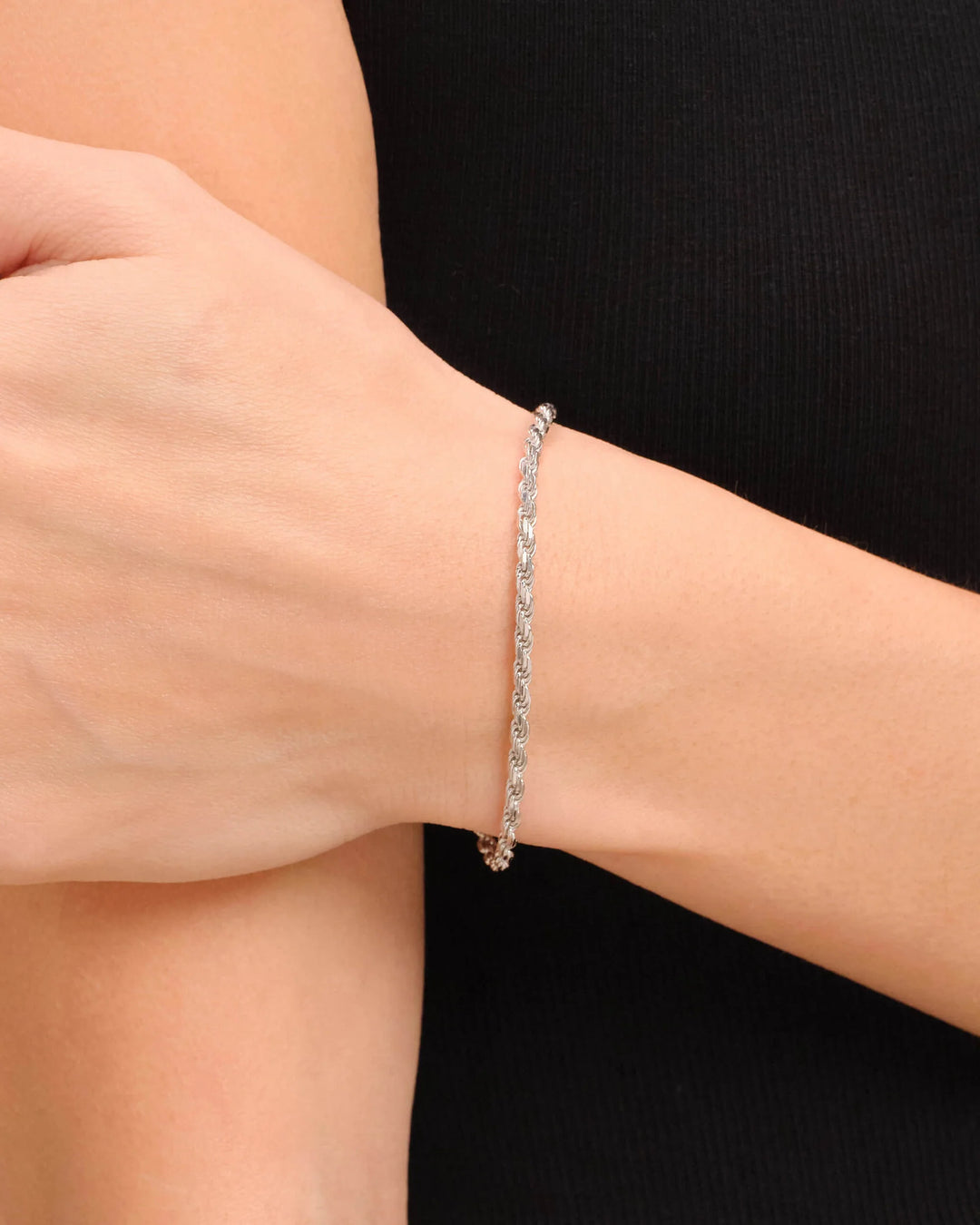 3mm Rope Bracelet - Silver