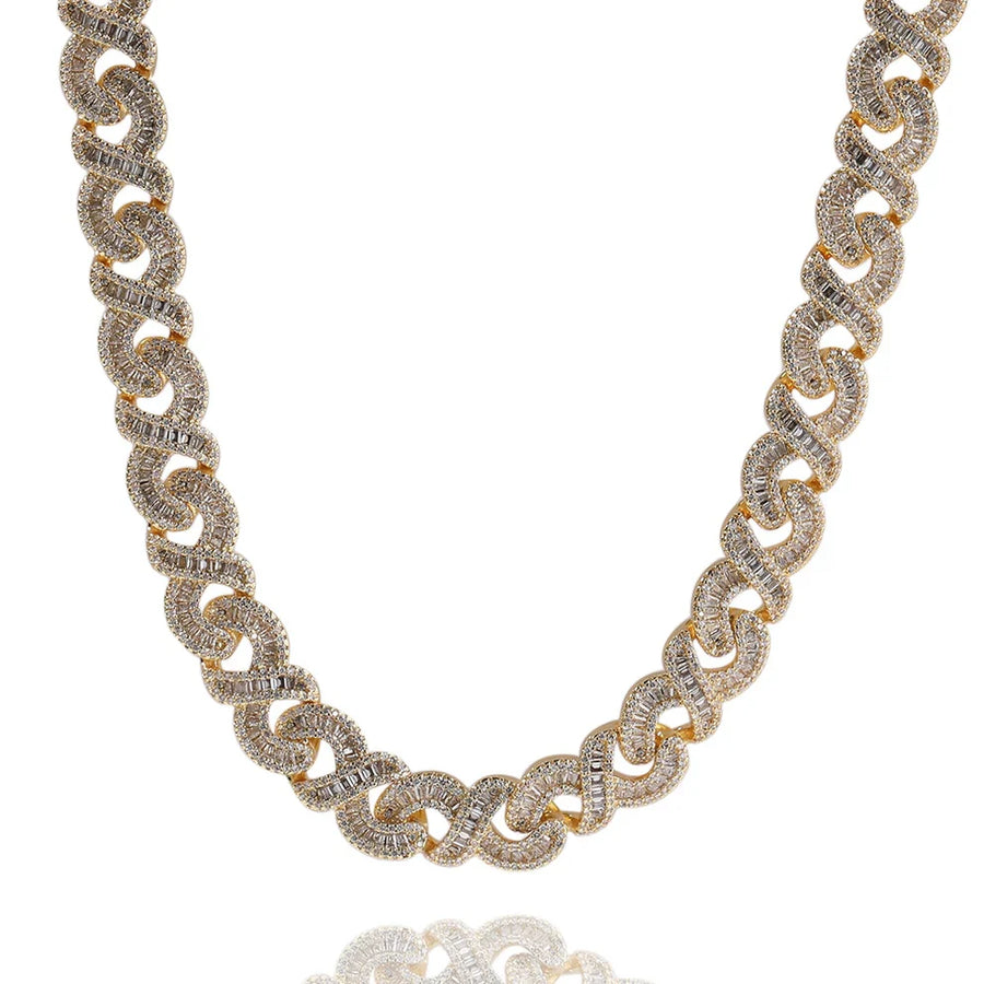 Baguette Infinity Link Chain