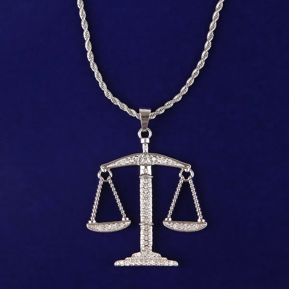 Balance Scale Pendant - Silver / Rope Chain | 16’’