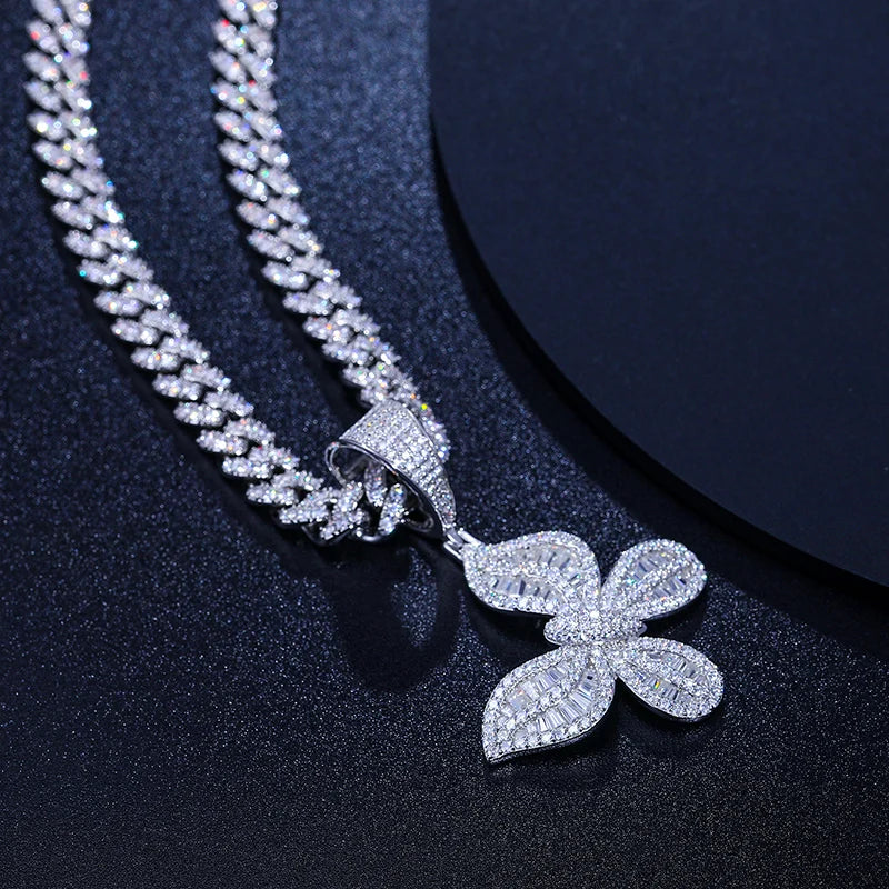 Brilliant Moissanite Butterfly Pendant