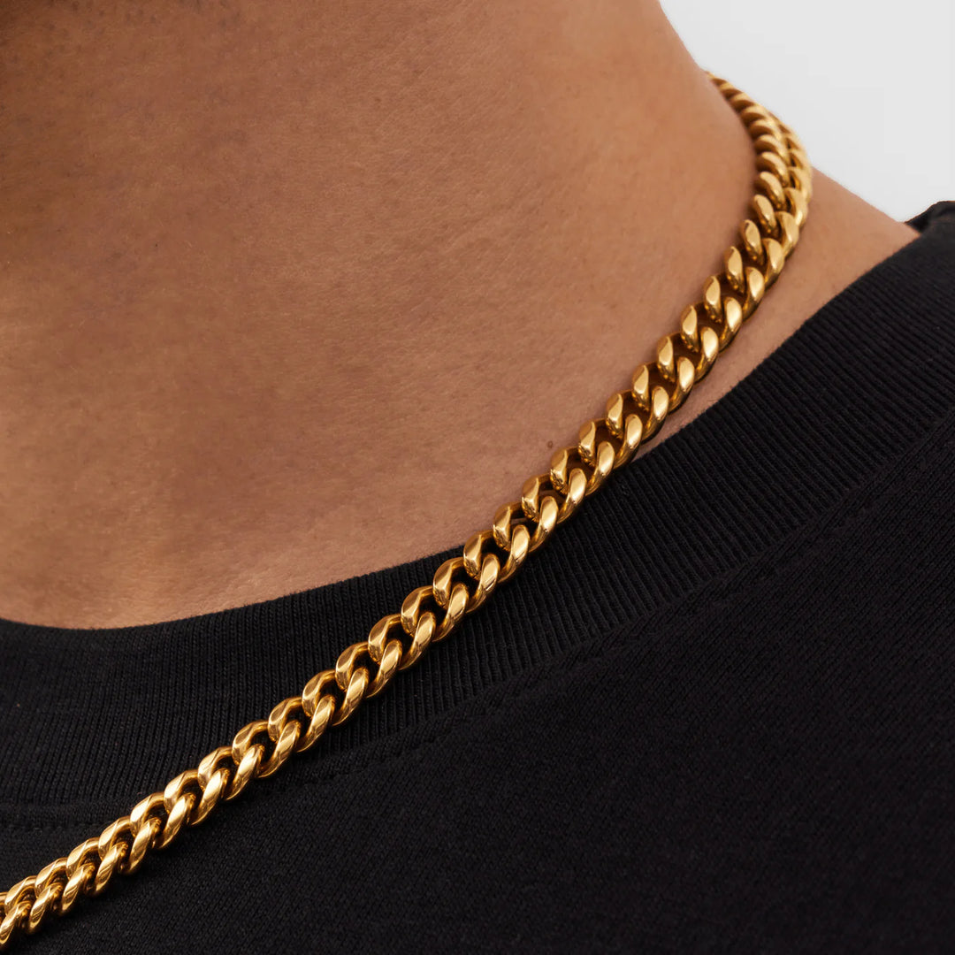 8mm Cuban Link Chain - Gold