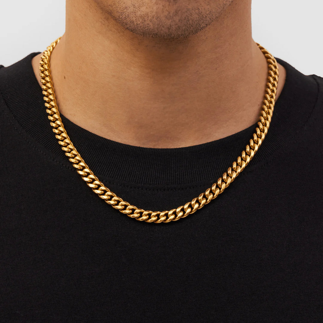 8mm Cuban Link Chain - Gold