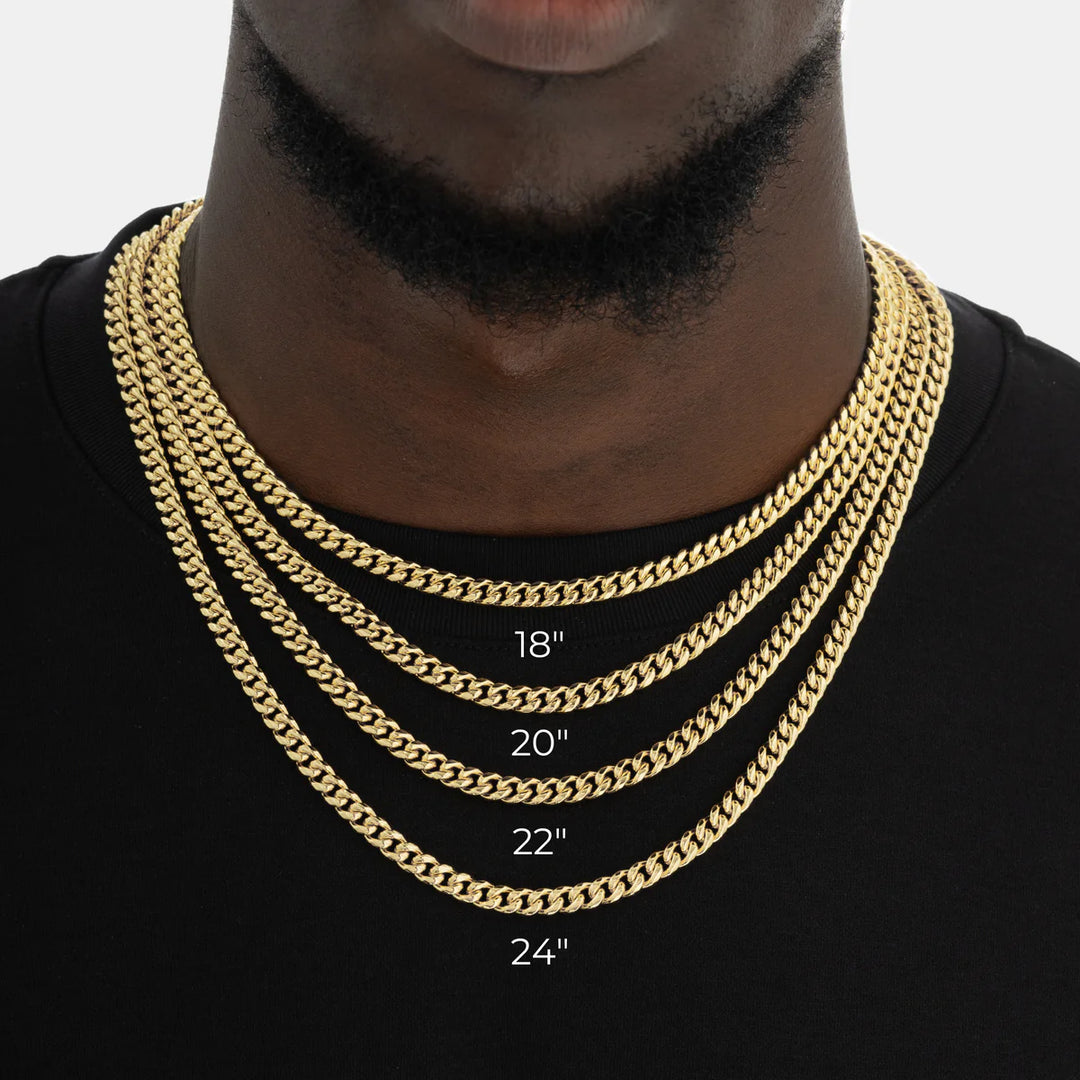 6mm Cuban Link Chain - Gold