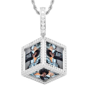 Custom Photo Medallion Pendant - Franco Chain / Silver / 18’’