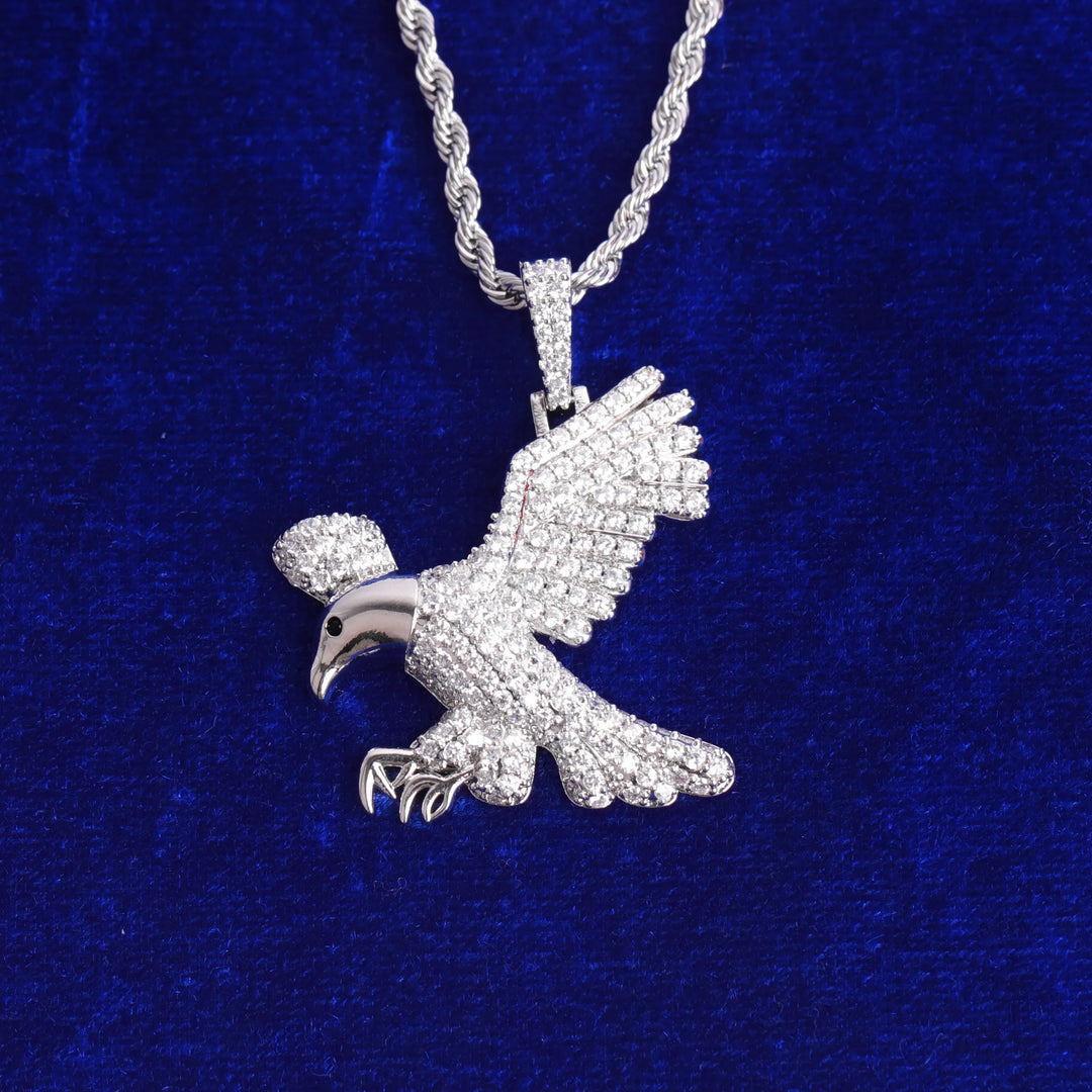 Eagle Pendant Necklace - Silver / Rope Chain | 16’’