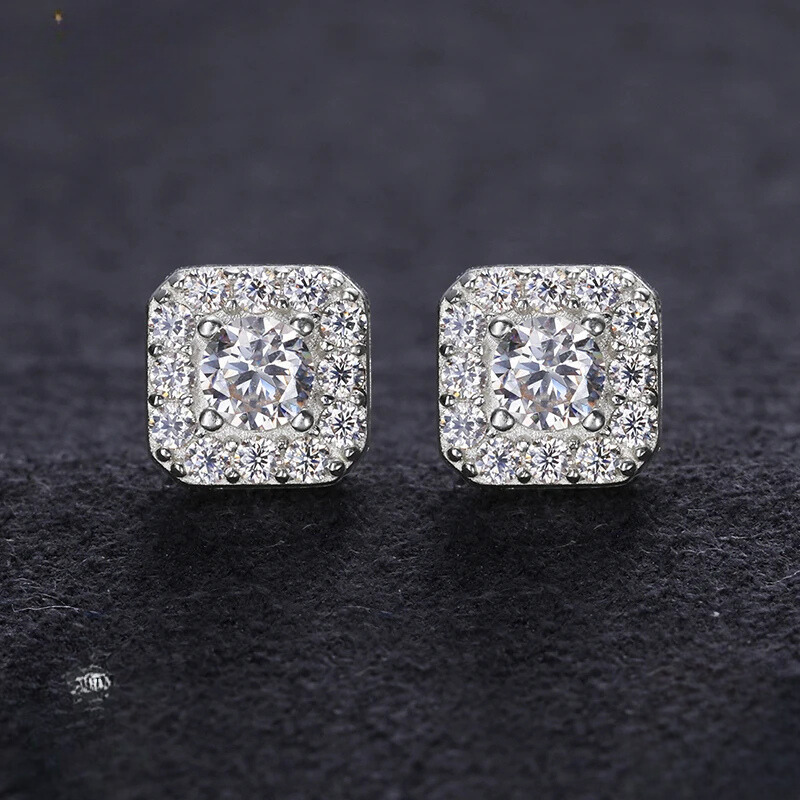 Elegant Moissanite Drop Earrings - 925 Silver