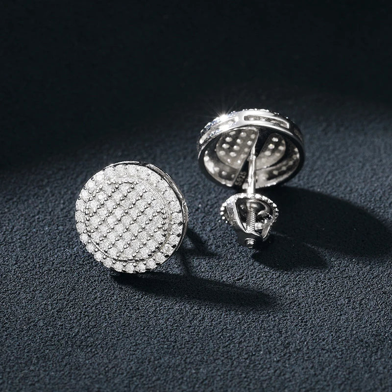 Elegant Moissanite Round Studs in Sterling Silver