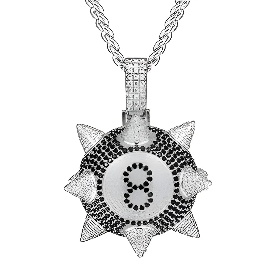 Exaggeration Personality Sparkling Pendant Necklace - 30inch / Big Cuban Chain|United States / Silver