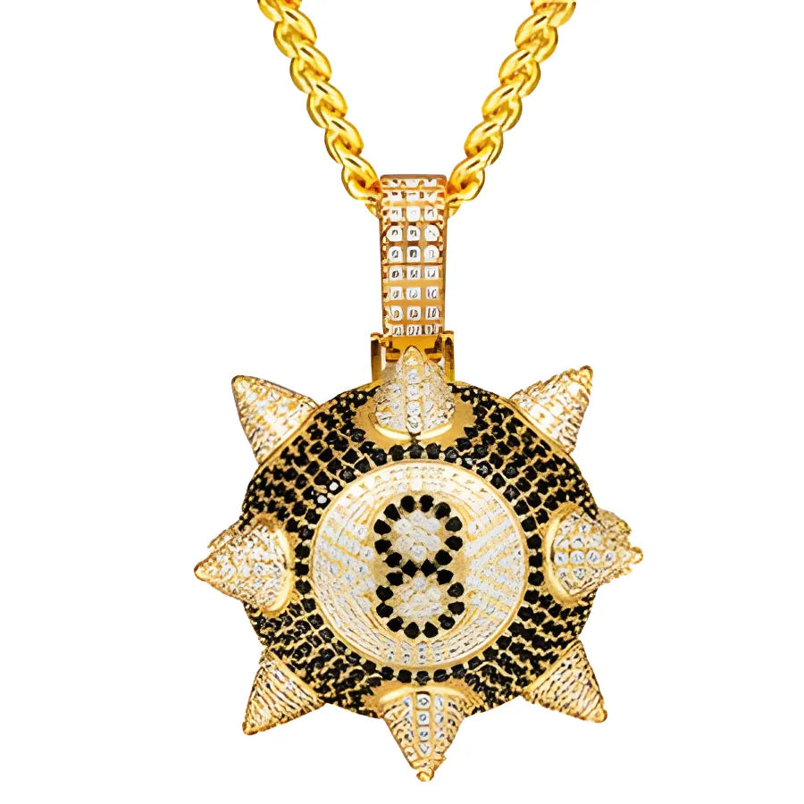 Exaggeration Personality Sparkling Pendant Necklace - 30inch / Big Cuban Chain|CHINA / Gold