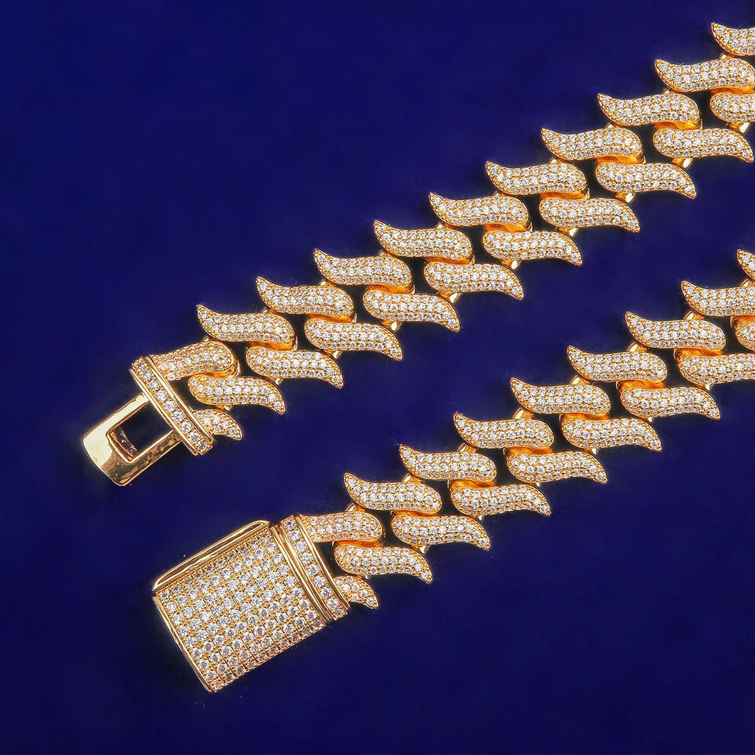 Exquisite Gold Plated Mustache Cuban Link Necklace