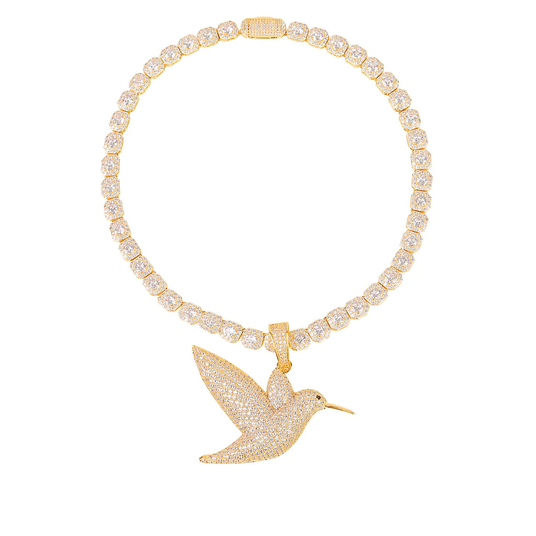 Exquisite Gold-Plated Pigeon Pendant Necklace