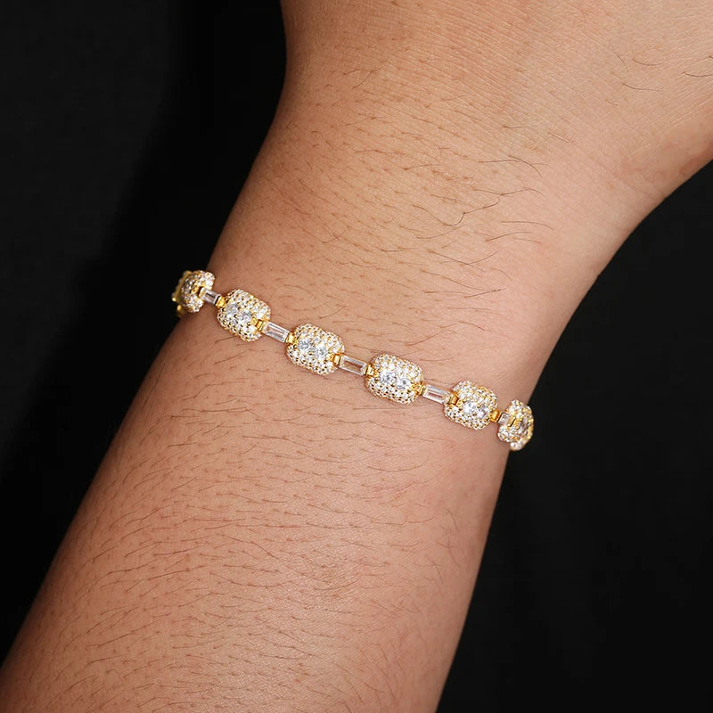 Exquisite Moissanite Silver Chain Bracelet