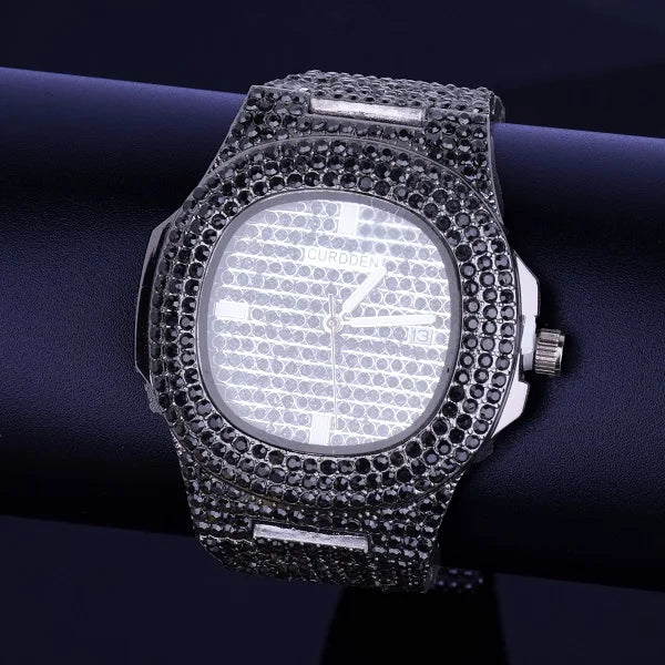 Fully Iced Out Watch - Black