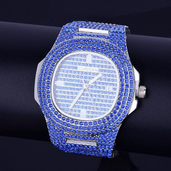 Fully Iced Out Watch - Blue