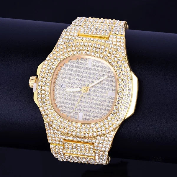 Fully Iced Out Watch - Gold