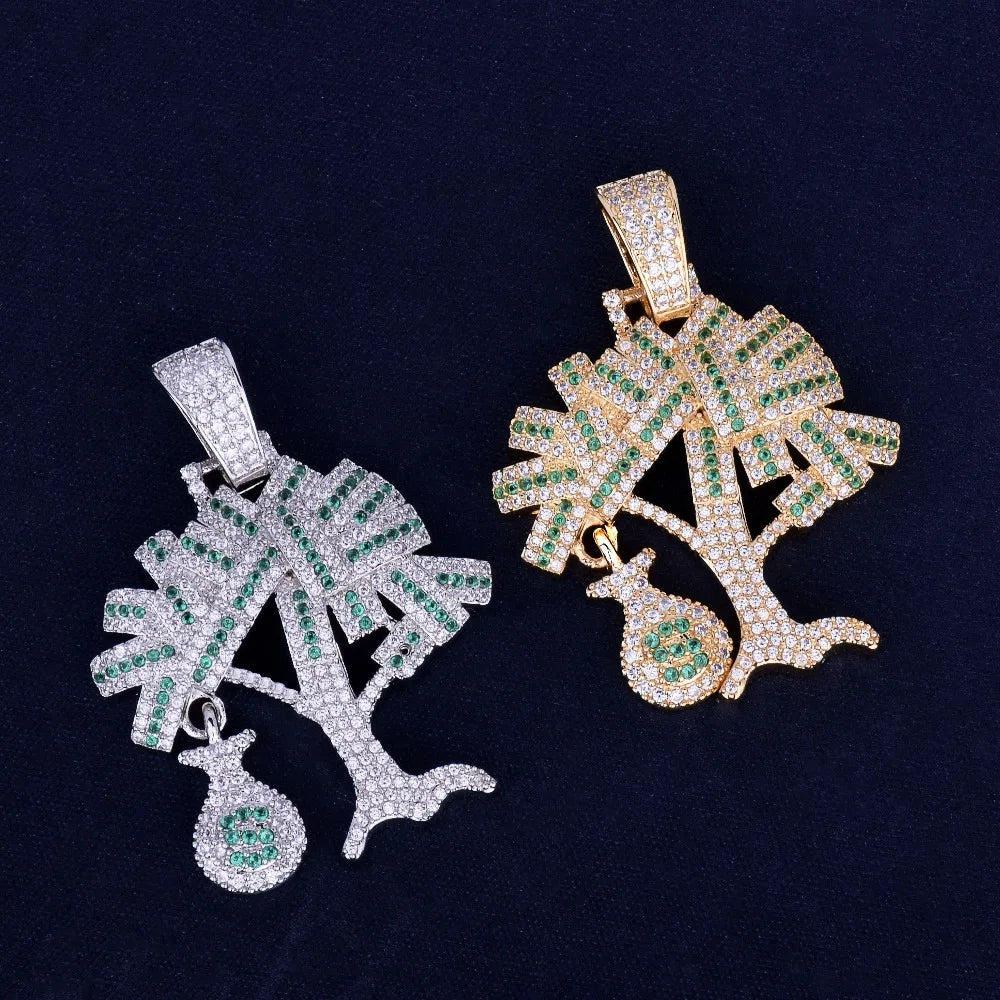 Gold MoneyTree Diamond Pendant Necklace