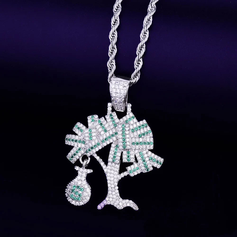 Gold MoneyTree Diamond Pendant Necklace